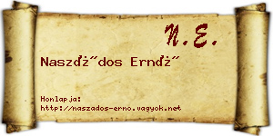 Naszádos Ernő névjegykártya
