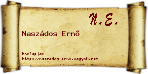 Naszádos Ernő névjegykártya
