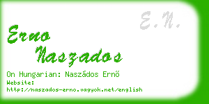 erno naszados business card