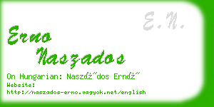 erno naszados business card